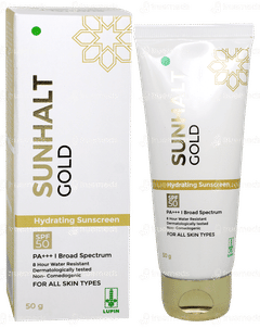 Sunhalt Gold Spf 50 Pa+++ Hydrating Sunscreen 50gm Sunhalt Gold Spf 50 Pa+++ Hydrating Sunscreen 50gm