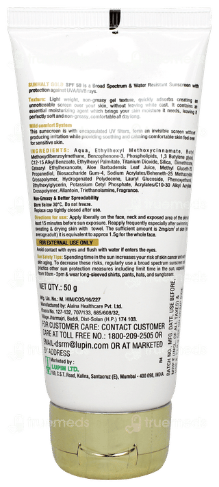 Sunhalt Gold Spf 50 Pa+++  Hydrating Sunscreen 50gm