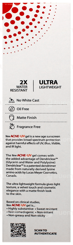 Acne Uv New Advanced Light Protection Spf 50+ Pa++++ Silicone Sunscreen Gel 100Gm