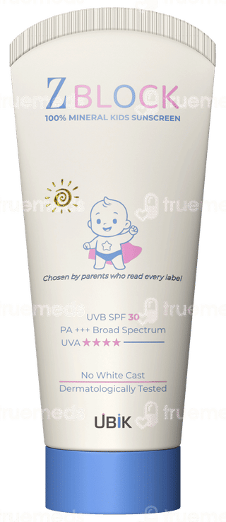 Z Block Uvb Spf 30 Pa+++ 100% Minerals Kids Sunscreen Gel 50Gm