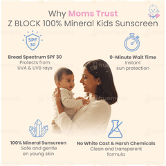 Z Block Uvb Spf 30 Pa+++ 100% Minerals Kids Sunscreen Gel 50Gm