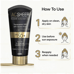 Ac Sheer Spf 50+ Pa+++ Invisible Sunscreen Gel 50Gm