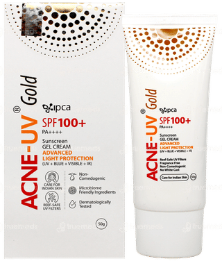 Acne Uv Gold Advanced Light Protection Spf 100+ Pa++++ Sunscreen Gel 50gm