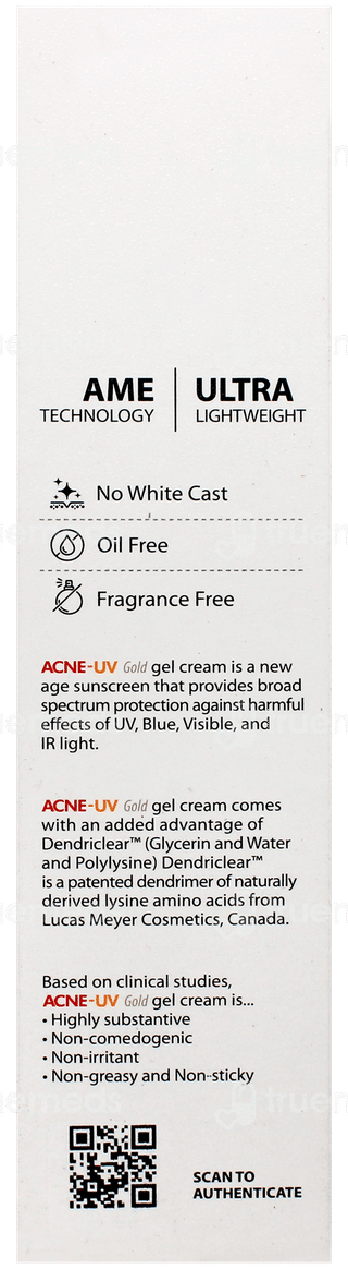 Acne Uv Gold Advanced Light Protection Spf 100+ Pa++++ Sunscreen Gel 50gm