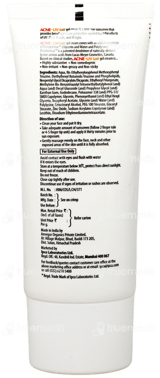 Acne Uv Gold Advanced Light Protection Spf 100+ Pa++++ Sunscreen Gel 50gm