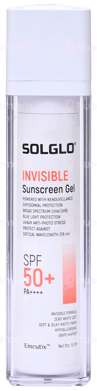 Solglo Invisible Spf 50+ Pa++++ Sunscreen Gel 50ml