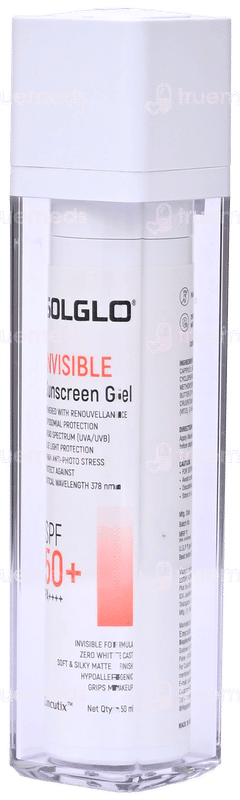 Solglo Invisible Spf 50+ Pa++++ Sunscreen Gel 50ml