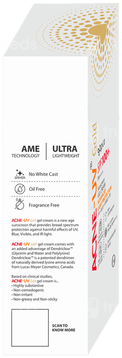 Acne Uv Gold Advanced Light Protection Spf 100+ Pa++++ Sunscreen Gel Cream 30Gm