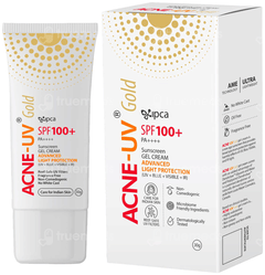 Acne Uv Gold Advanced Light Protection Spf 100+ Pa++++ Sunscreen Gel Cream 100Gm Acne Uv Gold Advanced Light Protection Spf 100+ Pa++++ Sunscreen Gel Cream 100Gm