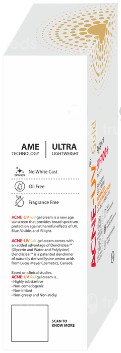 Acne Uv Gold Advanced Light Protection Spf 100+ Pa++++ Sunscreen Gel Cream 100Gm