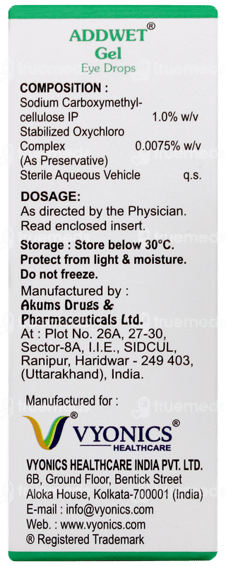 Addwet Gel Eye Drops 10ml