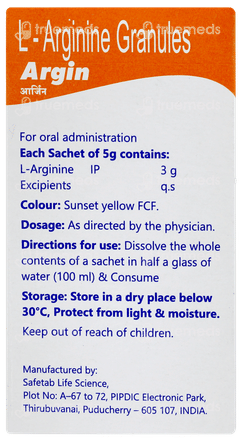 Argin Orange Flavour Sugar Free Granules 5gm