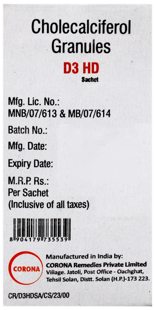 D3 Hd Sugar Free Sachet 1Gm