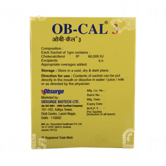 Ob Cal 3 Orange Flavor Sugar Free Sachet 1Gm