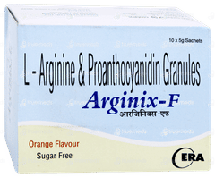 Arginix F Orange Flavour Sugar Free Granules 5gm Arginix F Orange Flavour Sugar Free Granules 5gm