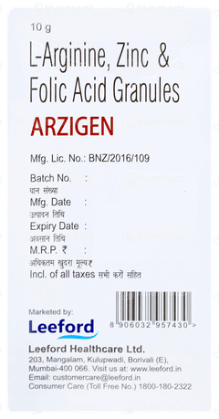 Arzigen Orange Flavour Sugar Free Granules 10gm