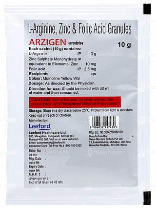 Arzigen Orange Flavour Sugar Free Granules 10gm