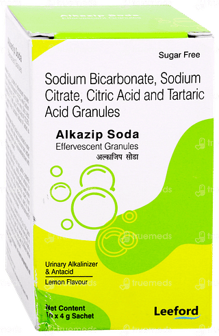 Alkazip Soda Lemon Flavour Sugar Free Effervescent Granules 4gm