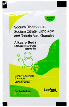 Alkazip Soda Lemon Flavour Sugar Free Effervescent Granules 4gm