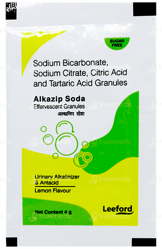 Alkazip Soda Lemon Flavour Sugar Free Effervescent Granules 4gm