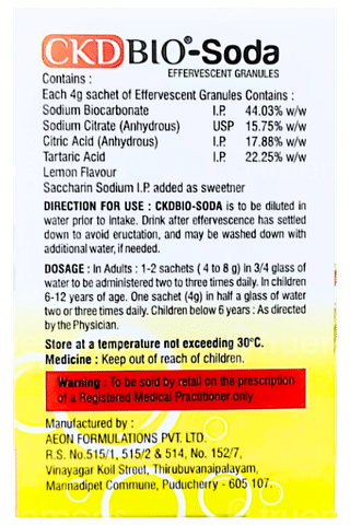 Ckd Bio Soda Citrus Flavour Effervescent Granules 4gm