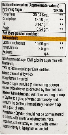 Ezyfibre Orange Lemon Flavour Granules 180Gm