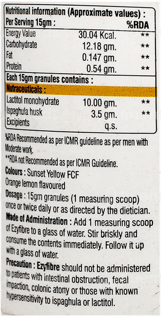 Ezyfibre Orange Lemon Flavour Granules 180Gm