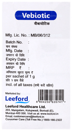 Vebiotic Orange Flavour Sachet 1gm