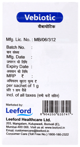 Vebiotic Orange Flavour Sachet 1gm