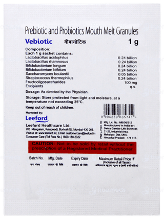 Vebiotic Orange Flavour Sachet 1gm