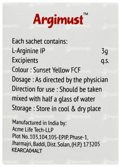 Argimust Orange Lemon Flavour No Added Sugar Granules 8.5gm