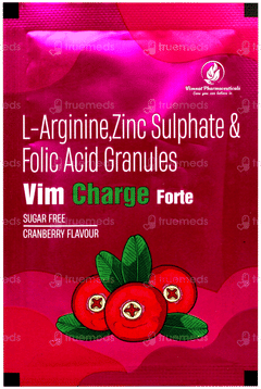 Vim Charge Forte Cranberry Flavour Sugar Free Granules 8.5gm Vim Charge Forte Cranberry Flavour Sugar Free Granules 8.5gm