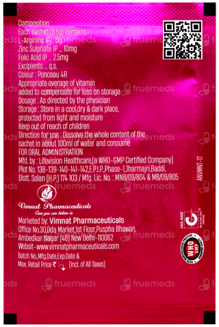 Vim Charge Forte Cranberry Flavour Sugar Free Granules 8.5gm