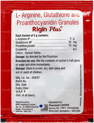 Rigin Plus Orange Flavour Sugar Free Sachet 5Gm