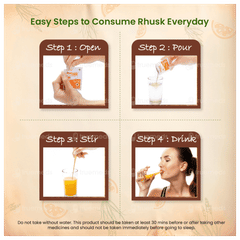 Ruhusk High Fiber Ispaghula Husk Orange Flavour Sugar Free Granules 3.5gm Pack Of 30 Sachets
