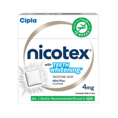 Nicotex 4mg With Teeth Whitening Mint Plus Flavour Sugar Free Nicotine Gums 9