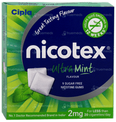 Nicotex 2Mg Ultra Mint Flavour Sugar Free Nicotine Gums 9