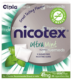 NICOTEX 4MG ULTRA MINT FLAVOUR SUGAR FREE NICOTINE GUM 9