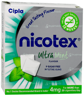 Nicotex 4Mg Ultra Mint Flavour Sugar Free Nicotine Gums 9