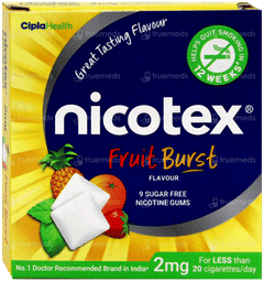 Nicotex 2Mg Fruit Burst Flavour Sugar Free Nicotine Gums 9