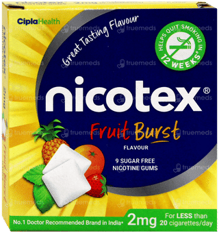 Nicotex 2Mg Fruit Burst Flavour Sugar Free Nicotine Gums 9
