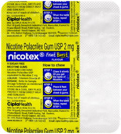 Nicotex 2Mg Fruit Burst Flavour Sugar Free Nicotine Gums 9