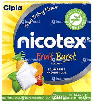 Nicotex 2mg Fruit Burst Flavour Sugar Free Nicotine Gum 9