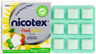 Nicotex 4mg Fruit Burst Flavour Sugar Free Nicotine Gums 9