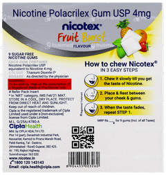Nicotex 4mg Fruit Burst Flavour Sugar Free Nicotine Gums 9
