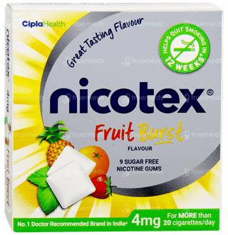 Nicotex 4mg Fruit Burst Flavour Sugar Free Nicotine Gums 9