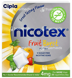 NICOTEX  4MG FRUIT BURST FLAVOUR SUGAR FREE NICOTINE GUM 9