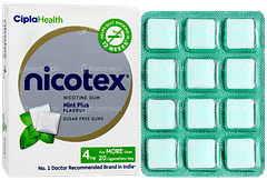 Nicotex 4mg Mint Plus Flavour Sugar Free Nicotine Gums 12 Nicotex 4mg Mint Plus Flavour Sugar Free Nicotine Gums 12