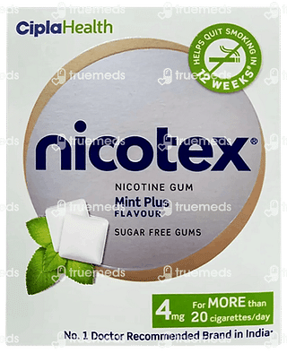 Nicotex 4mg Mint Plus Flavour Sugar Free Nicotine Gum 12