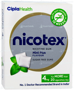 Nicotex 4mg Mint Plus Flavour Sugar Free Nicotine Gums 12 Nicotex 4mg Mint Plus Flavour Sugar Free Nicotine Gums 12